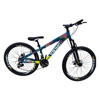 Bicicleta 26 VikingX T25 24v Freeride Básico Freio Disco Mecânico Pneu Aro 26 Balão Preto