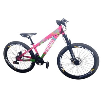 Bicicleta 26 VikingX T25 24v Freeride Básico Freio Disco Mecânico Pneu Aro 26 Balão Preto
