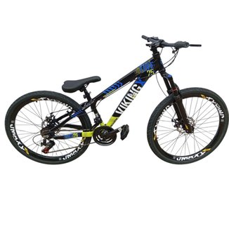 Bicicleta 26 VikingX T25 24v Freeride Básico Freio Disco Mecânico Pneu Aro 26 Balão Preto