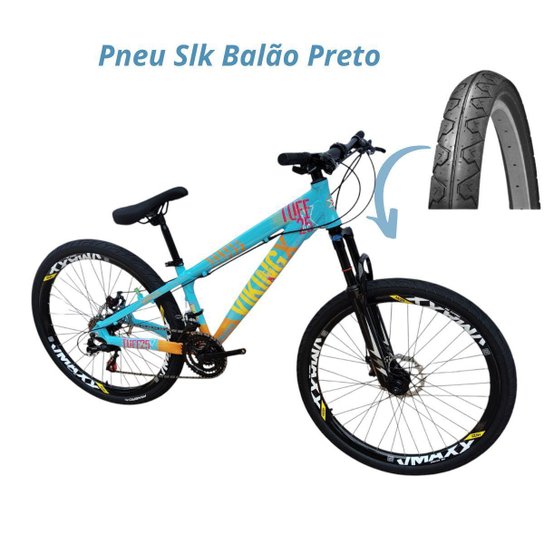 Bicicleta 26 VikingX T25 24v Freeride Básico Freio Disco Mecânico Pneu Aro 26 Balão Preto