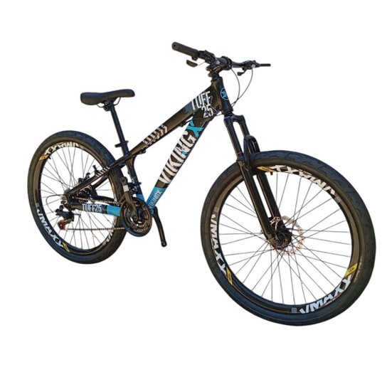 Bicicleta 26 VikingX T25 24v Freeride Shimano K7 Cubo e Catraca Pneu Balão Flame