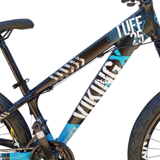Bicicleta 26 VikingX T25 24v Freeride Shimano K7 Cubo e Catraca Pneu Balão Flame