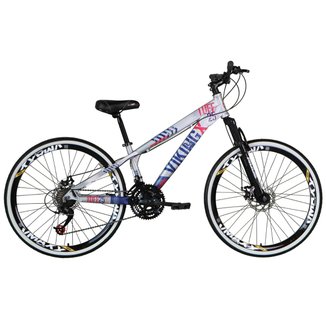 Bicicleta 26 Vikingx Tuff 21v Alumínio X25 X-25 Freeride DH Aros Vmaxx Freios Hidráulicos (óleo)