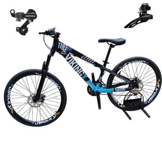 Bicicleta 26 VikingX Tuff25 21v Cambios Shimano Freeride Disco Mecânico Pneu Slick 1.50