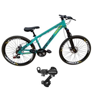 Bicicleta 26 VikingX Tuff30 21v Cambio Traseiro Shimano Pneu Slick Fino Preto1.50