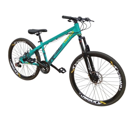 Bicicleta 26 VikingX Tuff30 21v Cambio Traseiro Shimano Pneu Slick Fino Preto1.50