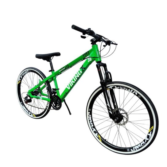 Bicicleta 26 VikingX Tuff30 21v Freios Comum Mecânico Pneu Slick Fino Faixa Branco1.50