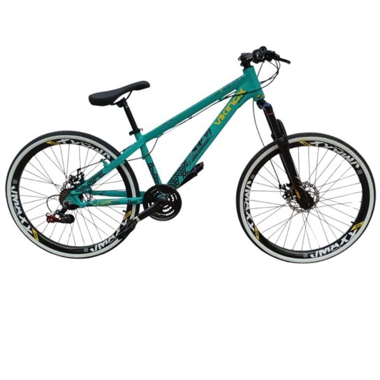 Bicicleta 26 VikingX Tuff30 21v Freios Hidraulicos Básicos Pneu Slick Fino Faixa Branco1.50
