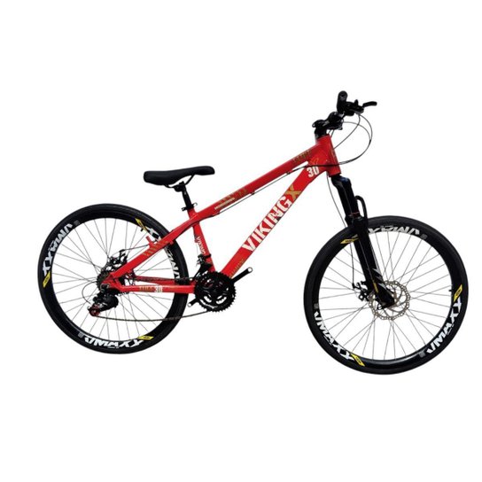 Bicicleta 26 VikingX Tuff30 24v Freeride Mecânico Pneu Slick Fino Preto1.50