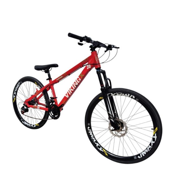 Bicicleta 26 VikingX Tuff30 24v Freeride Mecânico Pneu Slick Fino Preto1.50