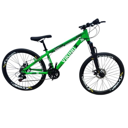 Bicicleta 26 VikingX Tuff30 24v Freeride Mecânico Pneu Slick Fino Preto1.50