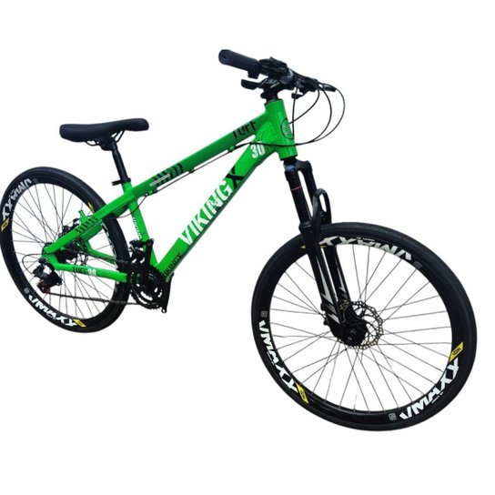 Bicicleta 26 VikingX Tuff30 24v Freeride Mecânico Pneu Slick Fino Preto1.50