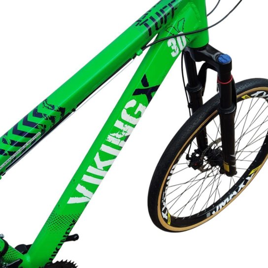 Bicicleta 26 VikingX Tuff30 24v Freios Hidraulicos Avançados Pneu Fino Faixa Amarelo