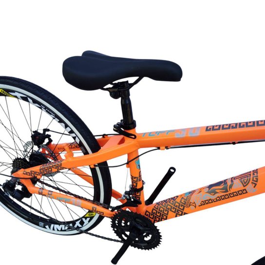 Bicicleta 26 VikingX Tuff30 24v Freios Mecanicos Pneu Slick Fino Faixa Branco1.50