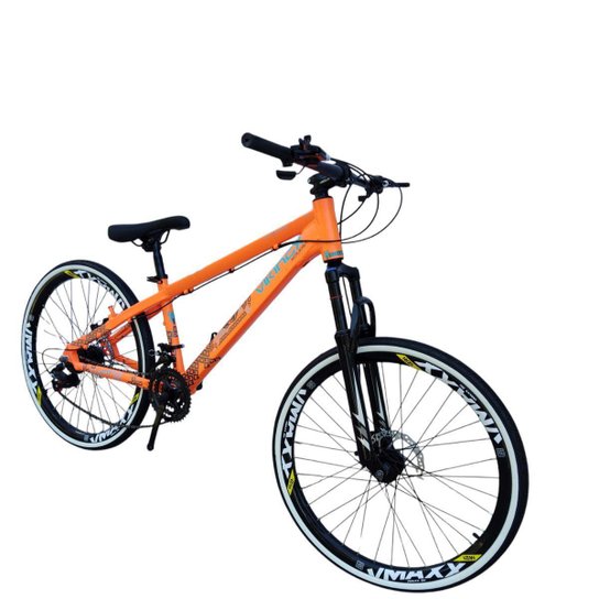 Bicicleta 26 VikingX Tuff30 24v Freios Mecanicos Pneu Slick Fino Faixa Branco1.50