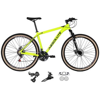 Bicicleta 29 Absolute Nero 4 Alum. 24v Cabos Internos Câmbios Shimano Freios Hidráulicos Pneus Bege