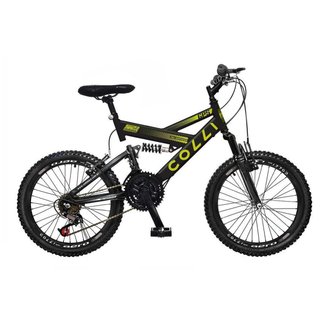 Bicicleta Aro 20" Colli GPS Freio V-Brake de Aço Carbono Suspensão Dupla