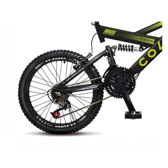 Bicicleta Aro 20" Colli GPS Freio V-Brake de Aço Carbono Suspensão Dupla