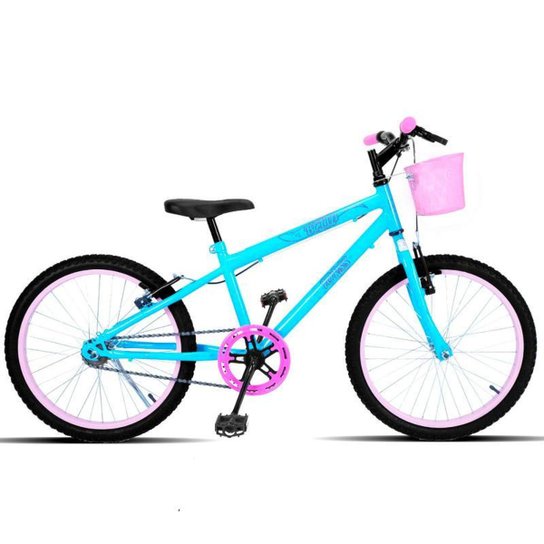 Bicicleta Aro 20 Forss Bella Com Cestinha Turquesa
