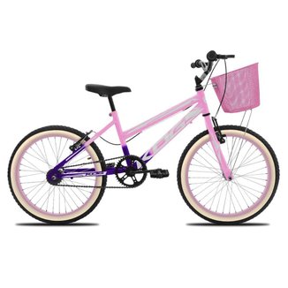 Bicicleta Aro 20 Infantil Feminina KOG Retro Com Cestinha