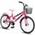 Bicicleta Aro 20 South Grazzy infantil Feminino Paralama e Cesto - Rosa