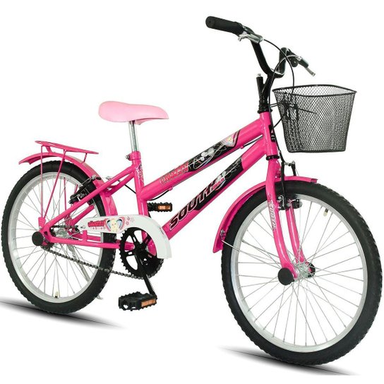Bicicleta Aro 20 South Grazzy infantil Feminino Paralama e Cesto
