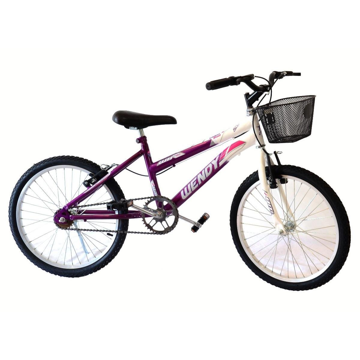 wendy Bicicleta Wendy Aro 16 Feminina com Cesta Verde Aniz com Rosa