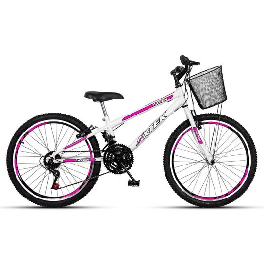 Bicicleta Aro 24 Axtek Sport Gold V-Brake Mtb 21V Feminina