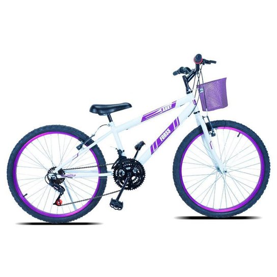 Bicicleta Aro 24 C/cestinha Forss Anny 18 Marchas Rosa