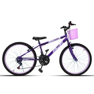Bicicleta Aro 24 C/cestinha Forss Anny 18 Marchas Turquesa
