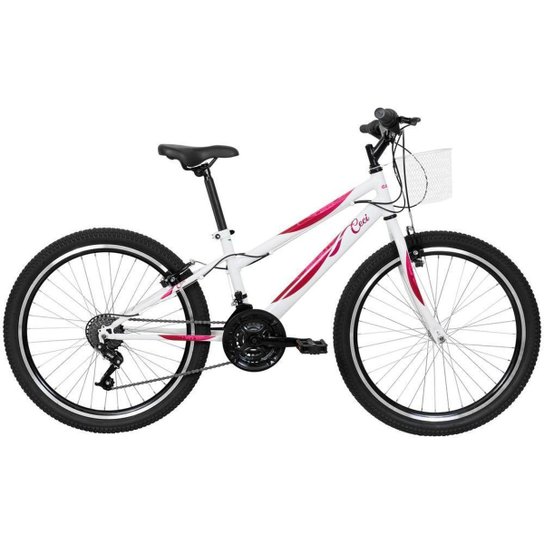 Bicicleta Aro 24 Infantil Caloi Ceci Branca 21 Marchas
