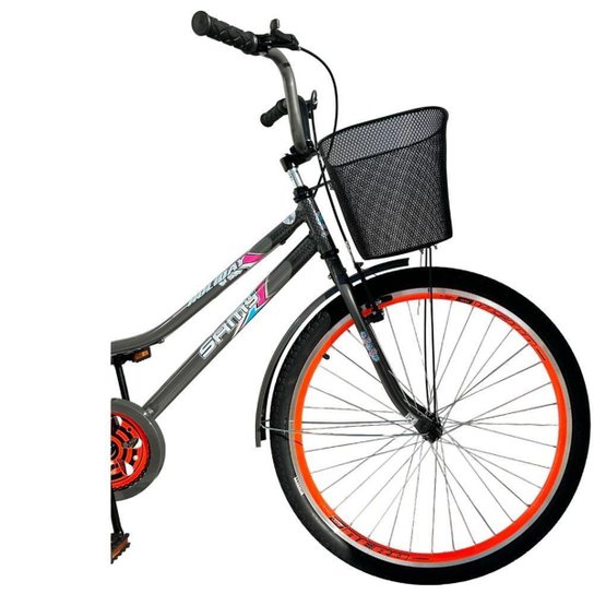 Bicicleta Aro 26 Feminina Retro Urbana Tropical Freios V Brake Rodas Alumínio Aero Reforçado