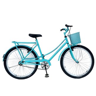 Bicicleta Aro 26 Feminina Urbana Retro Vintage Lazer Com Cestinha Freios V Brake