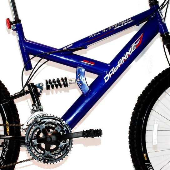 Bicicleta Aro 26 MTB 18V Full Suspention Duplo Freio a Disco Max 260 Azul