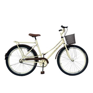 Bicicleta Aro 26 Urbana e Retro Feminina Freio V Brake Cesta Reforçada Passeio e Lazer