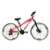 Bicicleta Aro 26 Vikingx Tuff 21v Freeride DH Aros Vmaxx Brancos Câmbios Shimano Freios Hidráulicos - Rosa+Verde