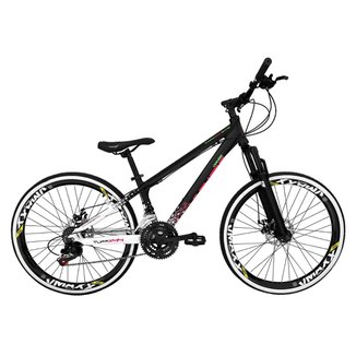 Bicicleta Aro 26 Vikingx Tuff X44 Alumínio 21v Freeride DH Rodas Vmaxx Freio a Disco