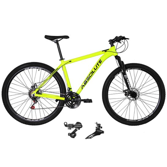 Bicicleta Aro 29 Absolute Nero 4 Alumínio 21v Câmbios Shimano Cabos Internos Freio a Disco Suspensão