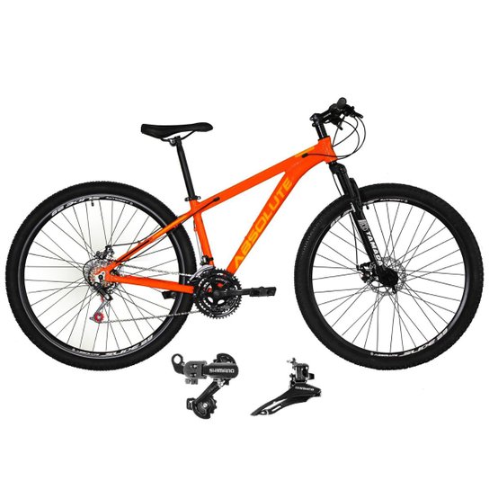 Bicicleta Aro 29 Absolute Nero 4 Alumínio 21v Câmbios Shimano Cabos Internos Freio a Disco Suspensão