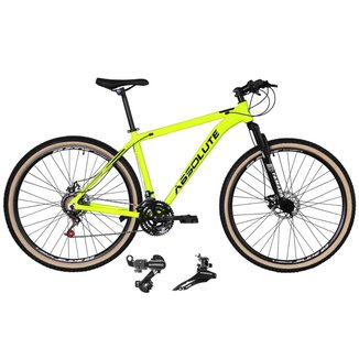 Bicicleta Aro 29 Absolute Nero 4 Alumínio 24v Cabos Internos Câmbios Shimano Tz Pneus Faixa Bege