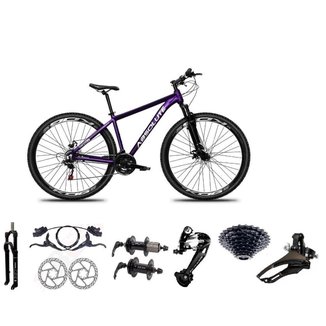 Bicicleta Aro 29 Absolute Nero 4 Cabos Internos 27v K7 Freios Hidráulicos Kit 3x9 Suspensão Trava