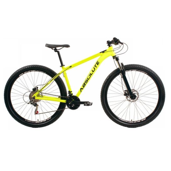 Bicicleta Aro 29 Absolute Nero 4 Câmbios Shimano 24v K7 Freio Hidráulico Cabos Internos Susp. Trava