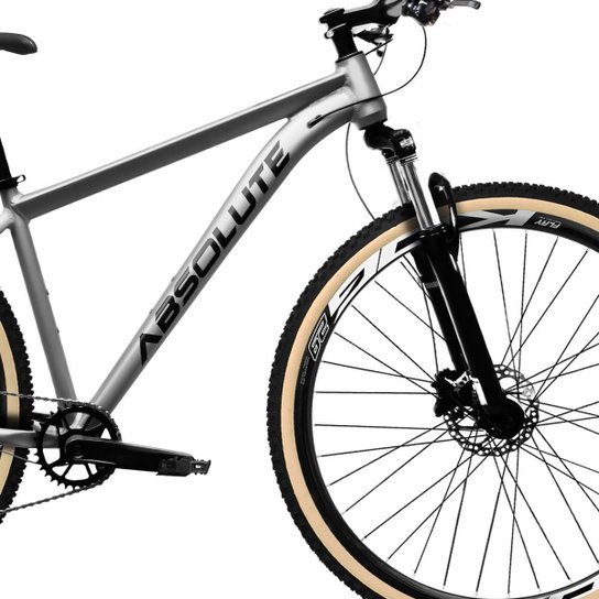 Bicicleta Aro 29 Absolute Nero 5 12v Suspensão c/ Trava K7 11/50 Freio Hidráulico Kit 1x12 Pneu Bege