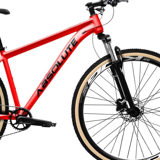 Bicicleta Aro 29 Absolute Nero 5 12v Suspensão c/ Trava K7 11/50 Freio Hidráulico Kit 1x12 Pneu Bege
