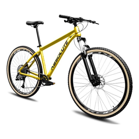 Bicicleta Aro 29 Absolute Nero 5 12v Suspensão c/ Trava K7 11/50 Freio Hidráulico Kit 1x12 Pneu Bege