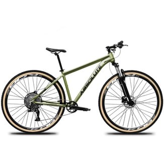 Bicicleta Aro 29 Absolute Nero 5 12v Suspensão c/ Trava K7 11/50 Freio Hidráulico Kit 1x12 Pneu Bege