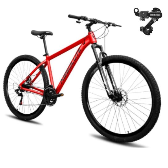 Bicicleta Aro 29 Absolute Nero 5 21 Marchas Mtb Indexada Alumínio Suspensão 80mm Cambio Tras Shimano