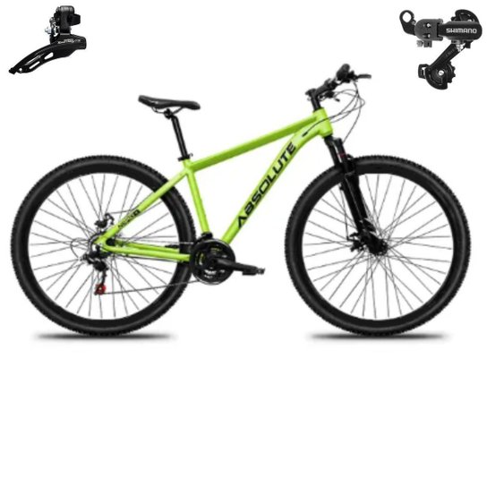 Bicicleta Aro 29 Absolute Nero 5 21 Marchas Mtb Indexada Alumínio Suspensão 80mm Cambios Shimano