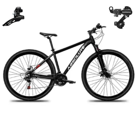 Bicicleta Aro 29 Absolute Nero 5 24 Marchas Mtb Cambios Shimano Suspensão 80mm