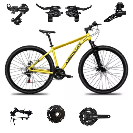 Bicicleta Aro 29 Absolute Nero 5 24v Mtb Indexado Disco Shimano Cubo K7